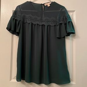 MICHAEL Michael Kors women’s green lace trim blouse